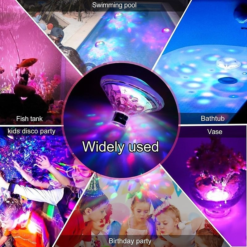 Floating Underwater Light RGB Submersible LED Disco Light Glow Show Swimming Pool Hot Tub Spa Atmosphere Decor Lamp Bath Light 2025 - AU $21.99 –P10