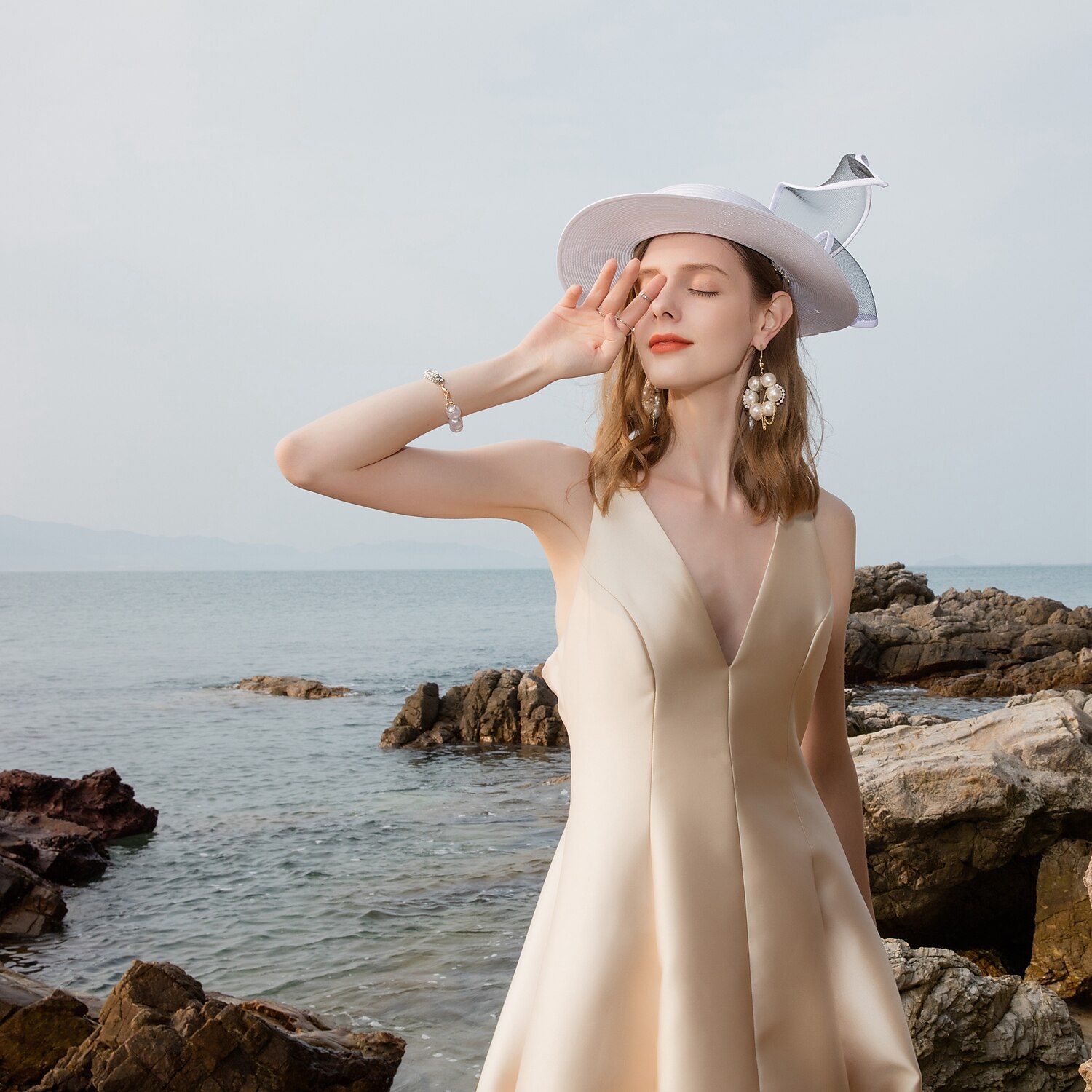 chapéus rede de tule chapéu de sol pires chapéu cartola festa do chá dia da senhora casamento britânico com laço toucado chapéu aniversário de 2025 por $41.99 –P8