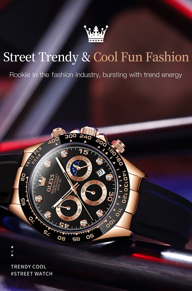OLEVS 2875 Luxe Heren Horloges Top Merk Quartz Horloge Siliconen Sport Datum Chronograaf Waterdicht Multifunctioneel Horloge 2026 - $41.99 –P3