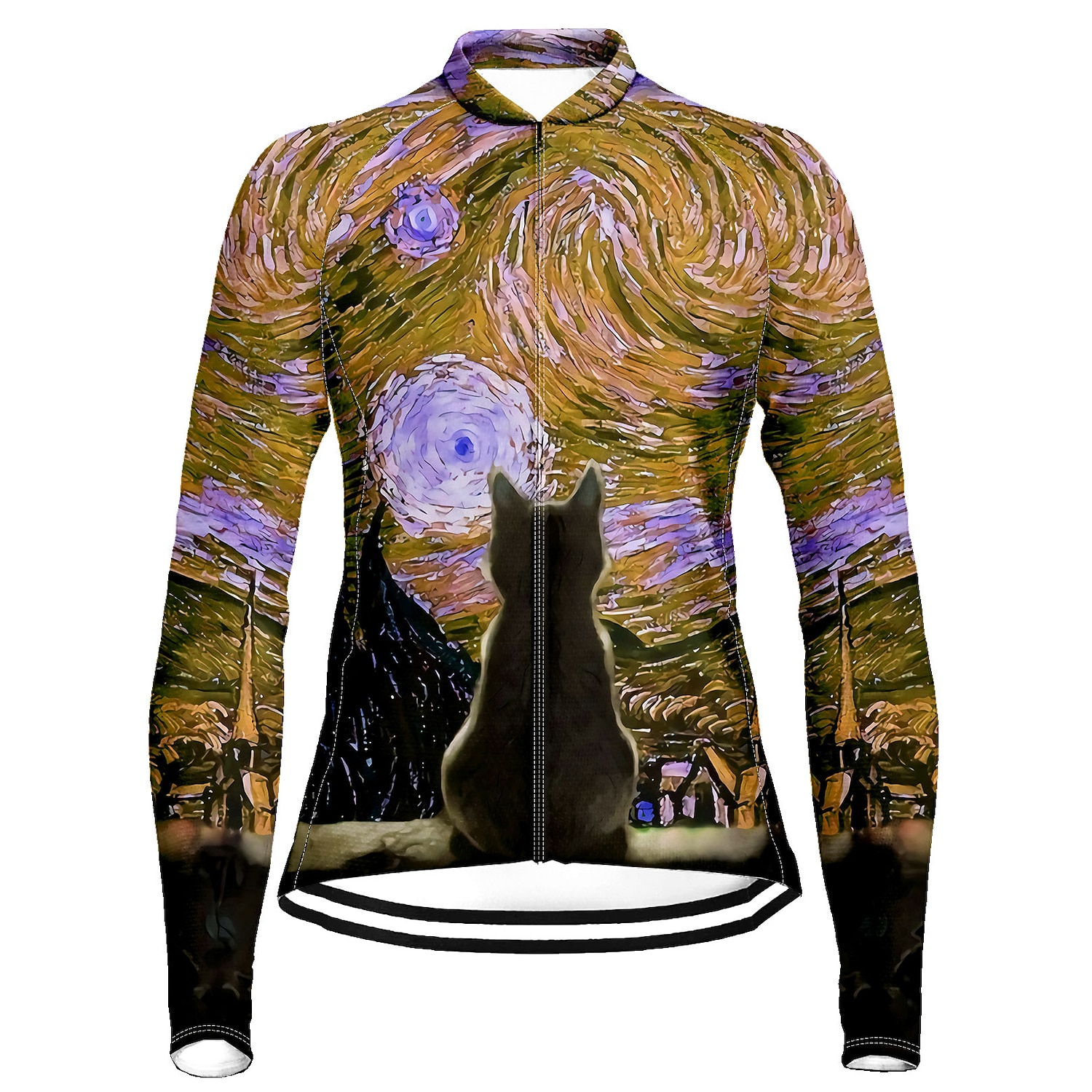 Per donna Maglia da Ciclismo Gatto Divertente Manica Lunga Bicicletta Maglia Top con 3 tasche posteriori Mountain Bike MTB Ciclismo su strada Asciugatura Rapida Strisce Riflettenti Tasca Posteriore del 2026 a $34.99 –P7