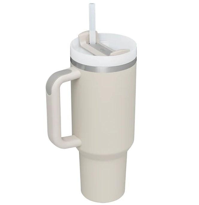 bicchiere estivo con manico da 40 once e coperchio di paglia, bottiglia d'acqua in acciaio inossidabile 304, bicchieri da viaggio isolati con tazza ghiacciata per tè e caffè regalo, tazza per auto di grande capacità con cannuccia del 2025 a $32.99 –P6