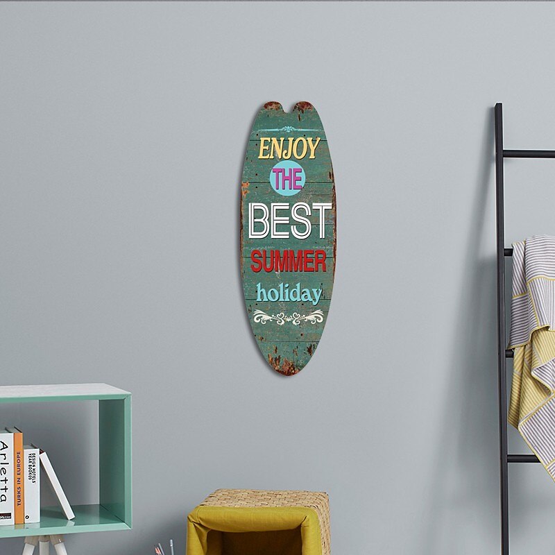 nyári strand óceán téma szabadidő dekoráció szörfdeszka fa plakett bár otthon fal vintage dekoráció fa plakett 2025 - $13.99 –P2