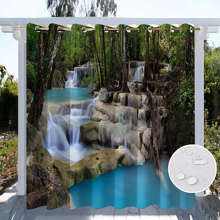 Wodoodporne zasłony zewnętrzne do wewnętrznego patio weselnego grube zasłony przelotowe do sypialni weselnej, salonu, werandy, pergoli, kabiny, 1 panel 2025 - $31.99 –P15
