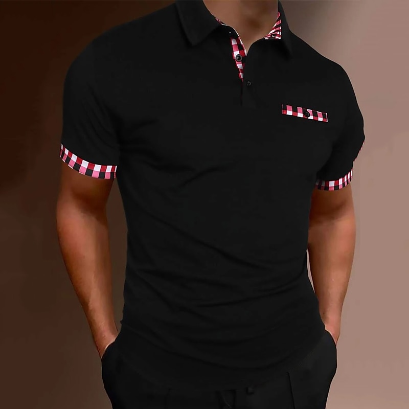 Herren Poloshirt Golfhemd Casual Festtage Kargen Kurzarm Modisch Basic Glatt Klassisch Sommer Regular Fit Schwarz Weiß Dunkelmarine Poloshirt 2025 - $18.99 –P5