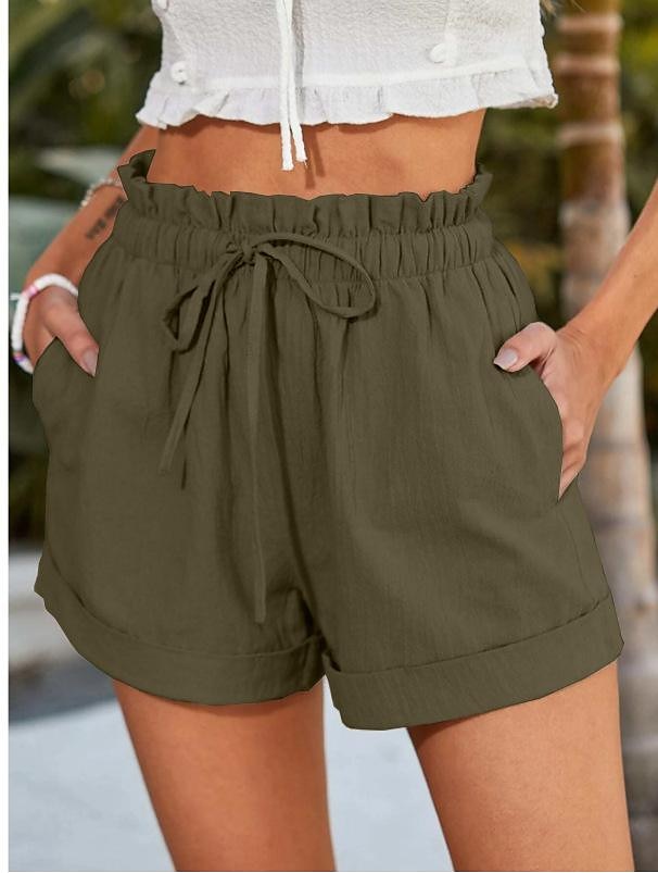 Dame Shorts Mote Kort عادي Snorer Sidelommer Komfort Uelastisk Fritid / hverdag Svart Blå Brun Grønn Normal 2025 - $18.99 –P9