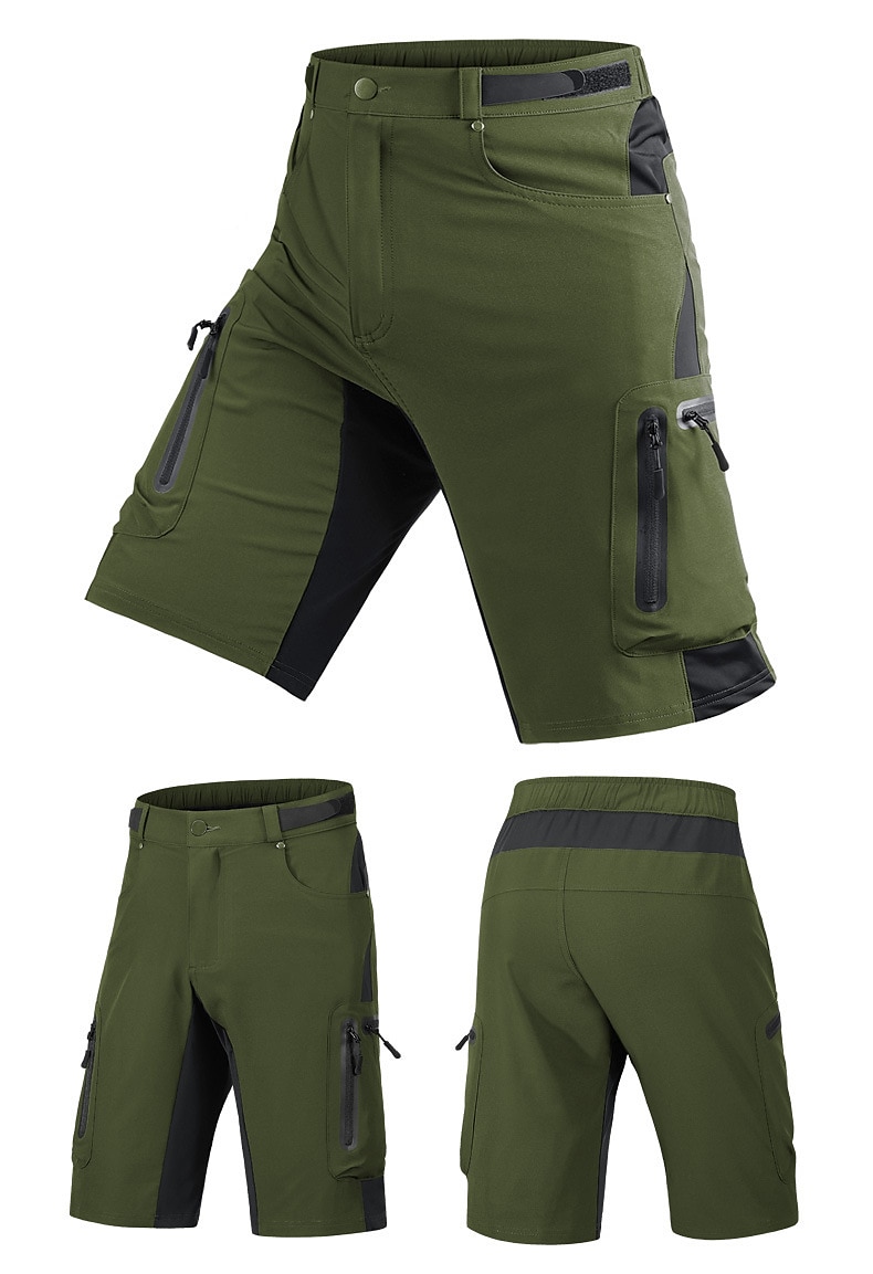 Herr Lappverk MTB-shorts Cykel Säckiga Shorts MTB-shorts Bergscykling Vägcykling sporter 3D Tablett Snabb tork Reflexremsa Fuktabsorberande Svart Armégrön Kläder Cykelkläder 2025 - $32.99 –P4