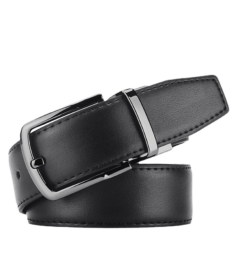 Pánské Pásky k šatům Kožený pásek Řemen s ráčnou Opasek pro volný čas Klasický Jean pásek Hovězí kůže stylové Na běžné nošení Gentleman Bez vzoru Černá Denní nošení Jdeme ven Víkend 2026 - $24.99 –P5