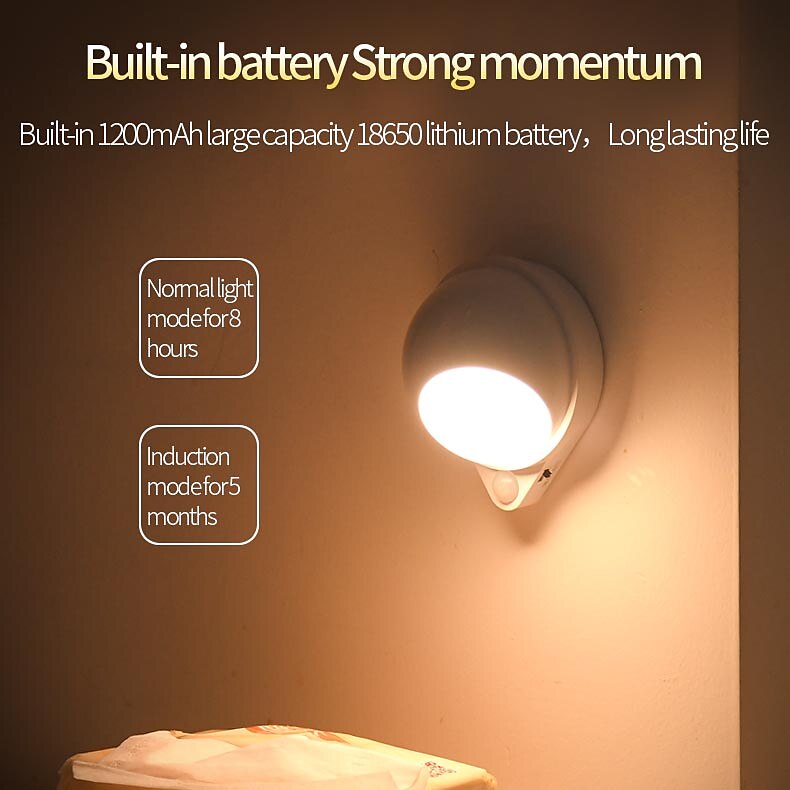 bewegingssensor licht led nachtlampje usb oplaadbare nachtlamp voor keukenkast garderobe lamp trapkast wandlamp 2025 - $19.99 –P8