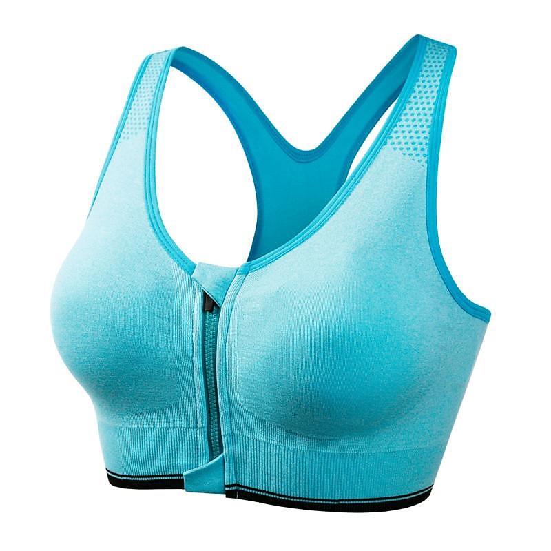Womens Sports Bra ( XL Size ), 3 Pack Seamless Padded Racerback High Impact Bra  Support Yoga Bras Gym Running Workout, Blue, Gray, Black 