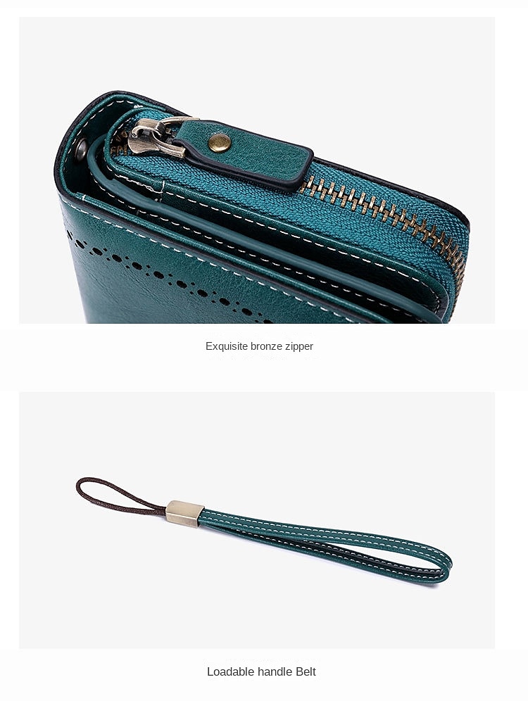 RFID-blokkerende portemonnee van imitatieleer voor dames - grote clutch met rits, 24 kaartsleuven en polsbandje 2026 - $24.99 –P10