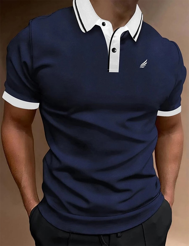 Herren Polos mit Knöpfen Poloshirt Casual Festtage Kargen Kurzarm Modisch Basic Glatt Klassisch Sommer Regular Fit Feuer rot Schwarz Weiß Gelb Rosa Dunkelmarine Polos mit Knöpfen 2025 - $17.99 –P1