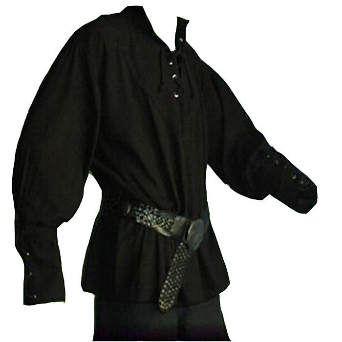 Punk och gotiskt Medeltida kostymer Renässans Blus / Skjorta Cosplay-kostym Tunika Ren Faire Krigare Riddare Viking Snörning Solid färg Herr Keltiskt Pirat Halloween Maskerad Prestanda Scen 2025 - $28.99 –P3