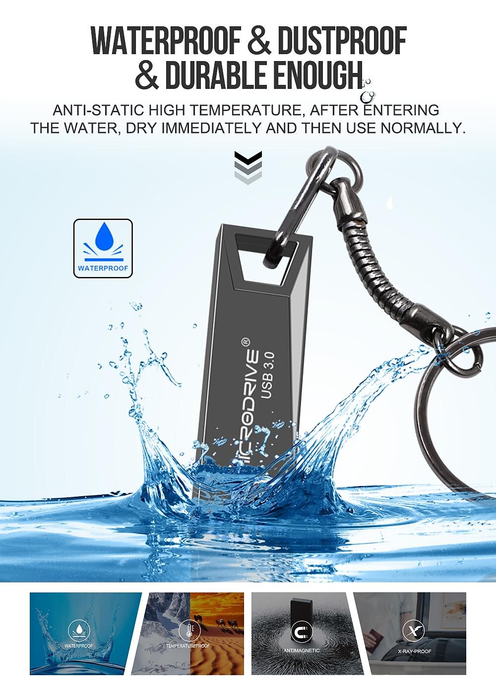 High Speed USB 3.0 Metal Flash Drive 32GB 64GB 128GB Pendrive Waterproof usb drive Pen Mini memory Sticks with key ring 2025 - $11.99 –P3