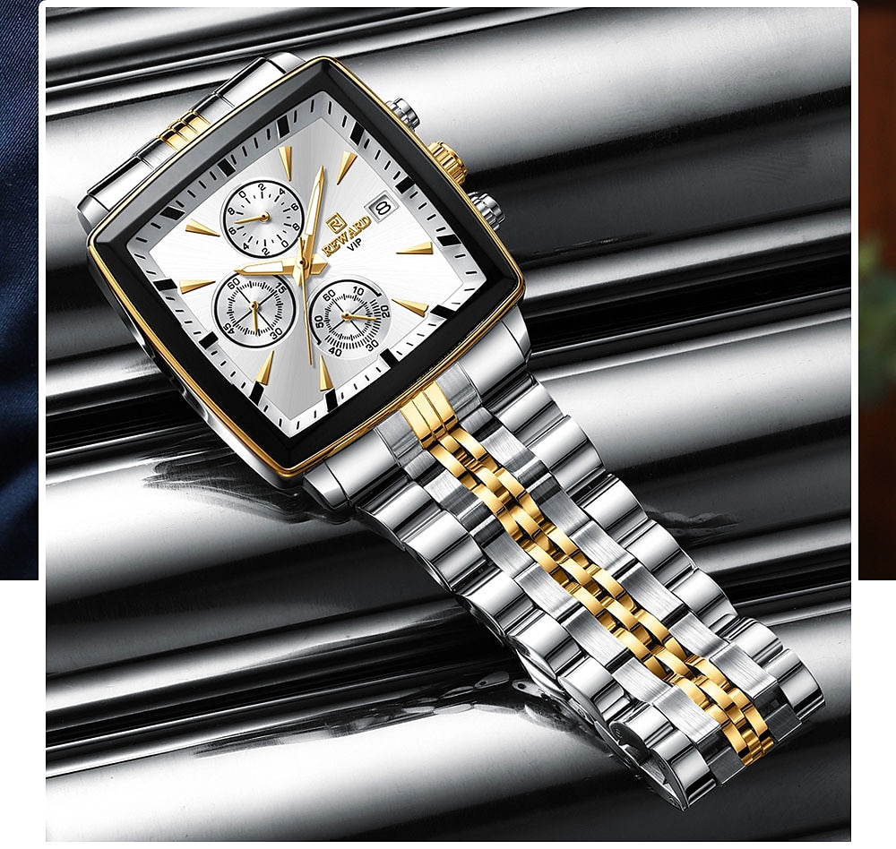 Reloj rectangular REWARD Relojes de cuarzo para hombres Relojes de lujo Reloj de deporte de negocios Reloj con manecillas luminosas Reloj a prueba de agua 2026 - €38.4 –P5