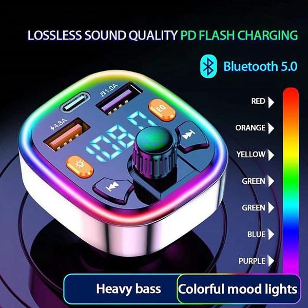 Car Bluetooth 5.0 FM Transmitter Wireless Audio Receiver Car MP3 Player 18W PD Fast Charger(1pc) 2025 - $19.99 –P2