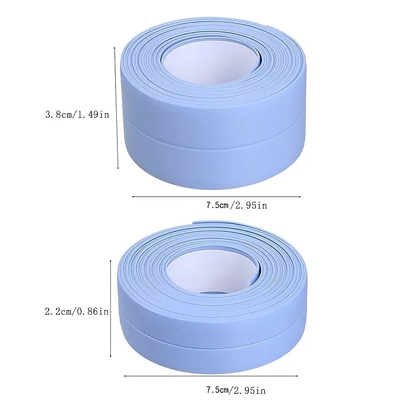 2 חבילות סרט איטום רצועת pvc אטימה דביקה עצמית סרט איטום לכיור מטבח שירותים אמבטיה מקלחת ואמבטיה 2.2 ס"מ*3.2 מ'/0.87*126 אינץ' 2025 - $7.99 –P9