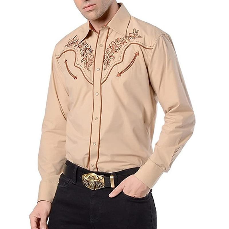 Set mit West-Cowboy-Hemd, PU-Weste, Weste, Herren, 2-teilig, Outfits, Langarm, lässig, Button-Down-Hemd, Retro-Vintage-Party, Karneval, Cosplay-Kostüm 2025 - $57.99 –P6