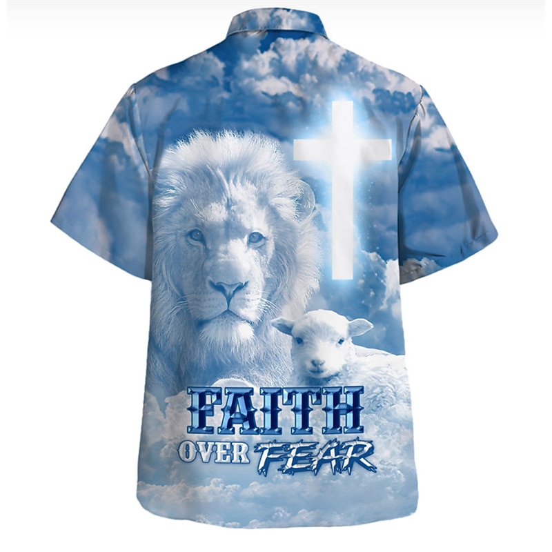 Per uomo Leone Alfabetico Gesù Camicia Camicia con bottoni Manica corta Di tendenza Streetwear Originale Giornaliero Per uscire Fine settimana Estate Primavera Collo ripiegabile Stampa Blu Reale Blu del 2025 a zł94.99 –P5