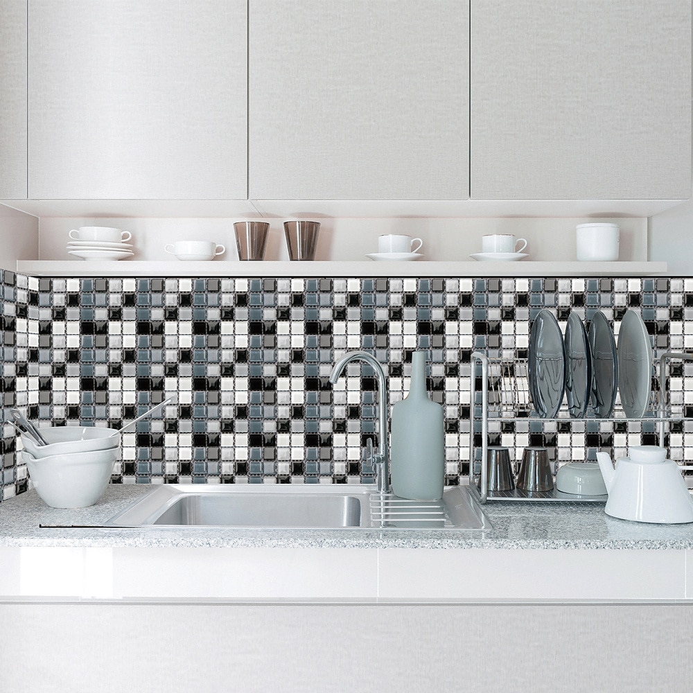 10 piezas 3d mosaico azulejo de cristal pegatina de vidrio tilediy impermeable autoadhesivo pegatina de pared 2025 - $7.99 –P15