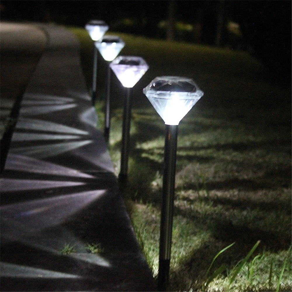 luci solari da vialetto a led, luci solari a diamante per matrimoni, luci da giardino alimentate a energia solare, luci da vialetto a led impermeabili per patio, prato, luce bianca calda e colorata del 2026 a $16.99 –P3