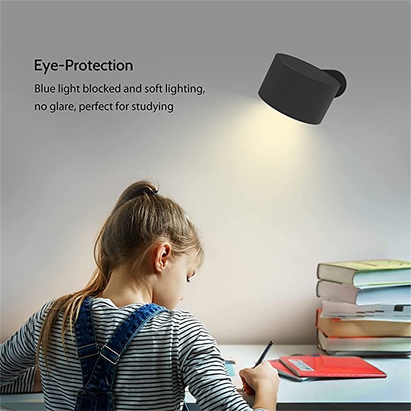 LED Wall Mounted Reading Lights Wall Sconces with 3 Color Temperatures & 3 Brightness Levels Rechargeable Battery Magnetic Ball 360Rotation Touch Control Lamps for Kids Study Bedside Closet 2025 - $44.99 –P5