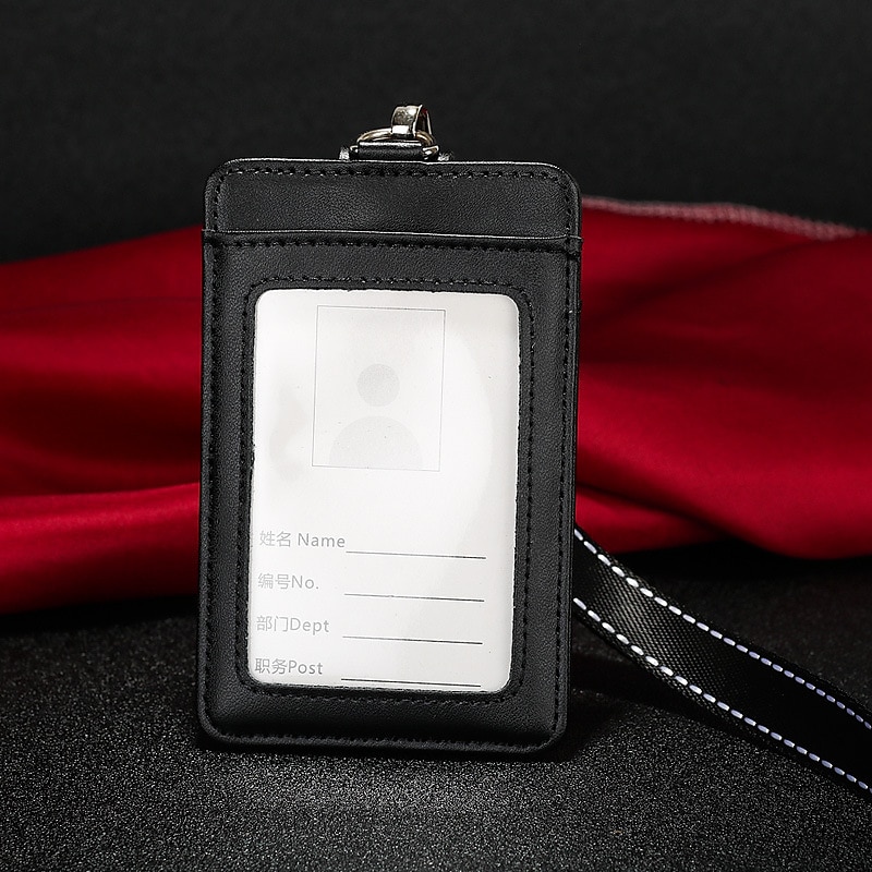 Skutečná kůže pracovní držák karet módní ID badge držáky s nylonovým šňůrkou ID případ kancelářské potřeby 2025 - $11.99 –P4