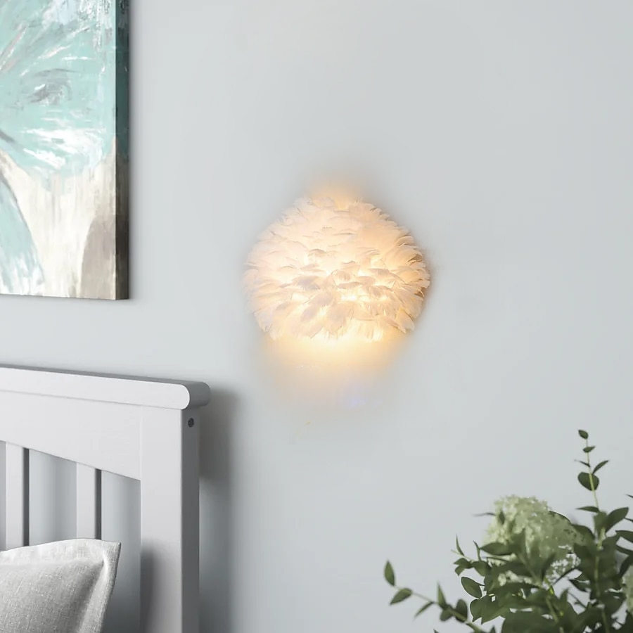 led-seinävalaisin strutsin höyhenkimppu seinävalaisin portaat olohuone näytehuone 1w pohjoismainen sisustus makuuhuone vuode tv seinävalo seinävalo lämmin valkoinen 110-240v 2025 - $132.99 –P6
