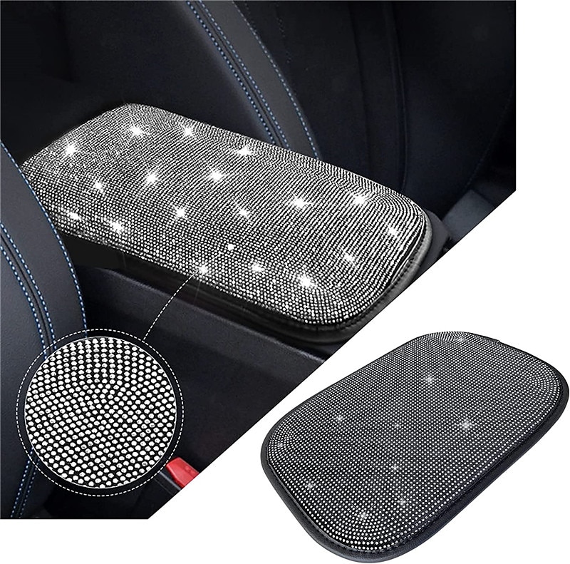 Bling Bling Auto Armlehnenabdeckung Glanz Kristall Auto Mittelkonsole Abdeckung Schutz Universal Auto Armlehne Kissen Pads Auto Inneneinrichtung Zubehör 2025 - $11.99 -P1