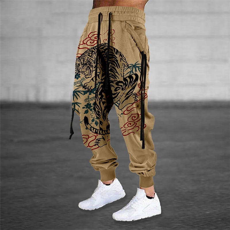 Herren Jogginghose Trainingshose Jogginghose Jogger Hose Hosen Kordelzug Elastische Taille 3D-Druck Tier Tiger Grafik-Drucke Komfort Sports Outdoor Casual Täglich Baumwollmischung Strassenmode 2025 - $25.99 –P2