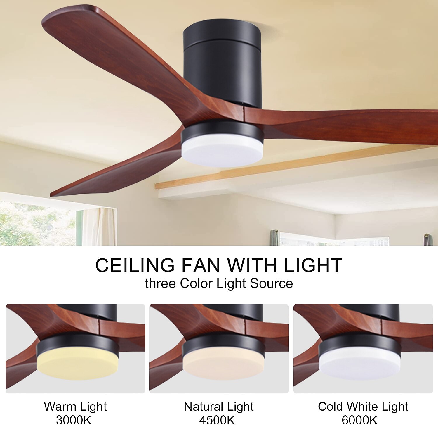 plafondventilator met app voor lichtcirkelontwerp&amp; afstandsbediening kristal 108cm dimbaar 6 windsnelheden moderne plafondventilator voor slaapkamer, woonkamer, kleine kamer 110-240v 2025 - $417.49 –P5