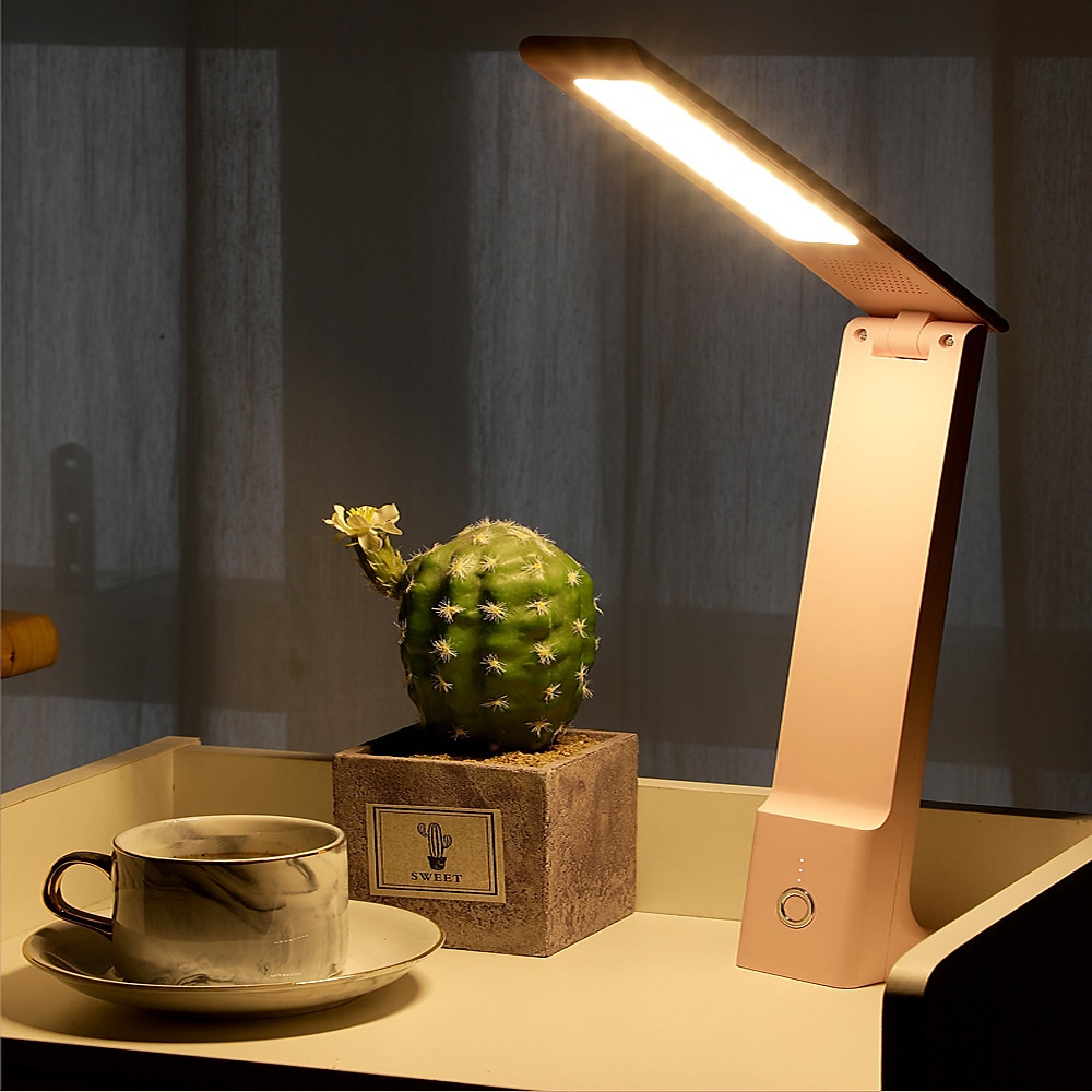 bærbar led sammenleggbar skrivebordslampe 3 farger berøringsdimbar bordlampe usb oppladbar leselys ved nattbord for kontorarbeid 2025 - $24.99 –P1