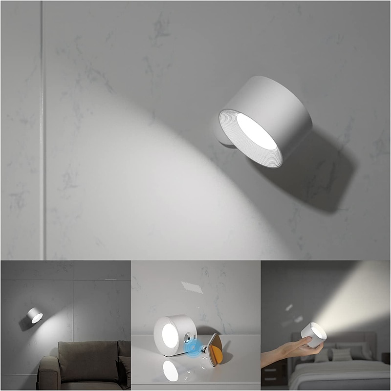 LED Wall Mounted Reading Lights Wall Sconces with 3 Color Temperatures & 3 Brightness Levels Rechargeable Battery Magnetic Ball 360Rotation Touch Control Lamps for Kids Study Bedside Closet 2025 - $44.99 –P1