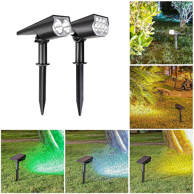 1 stuk 5 W Padverlichting en lantaarns Op Zonne-Energie Waterbestendig Licht controle Warm wit Wit Meerkleurig 1.2 V Buitenverlichting 2 LED-kralen 2025 - $20.99 –P1