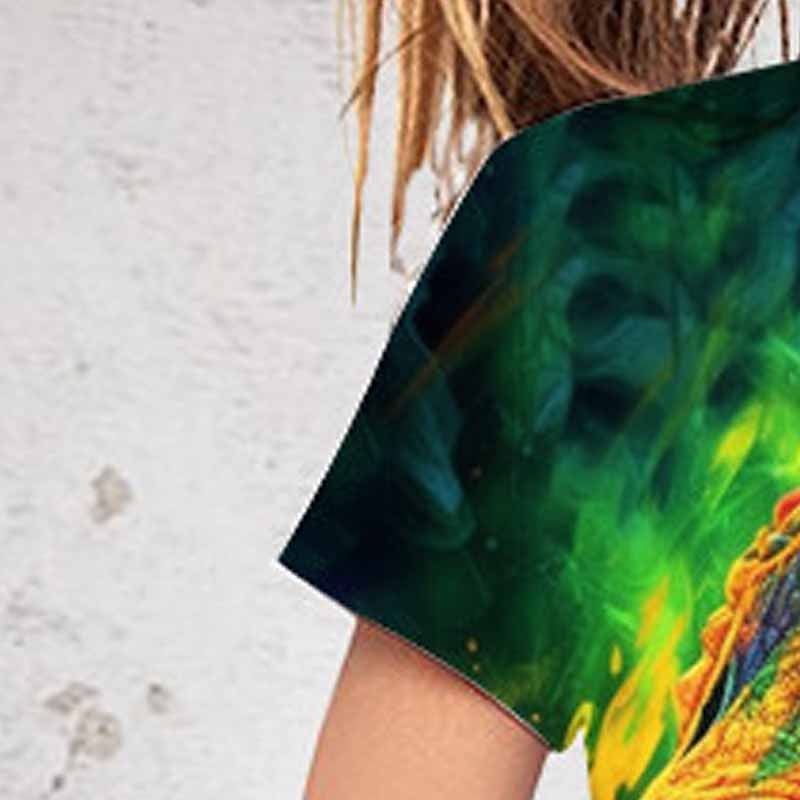 Dívčí 3D Grafika Zvíře Dinosaurus Tričko Košilky Krátký rukáv 3D tisk Léto Jaro Aktivní Módní Šik ven Polyester Děti 3-12 let Venkovní Ležérní Denní Běžný 2025 - $11.49 –P4