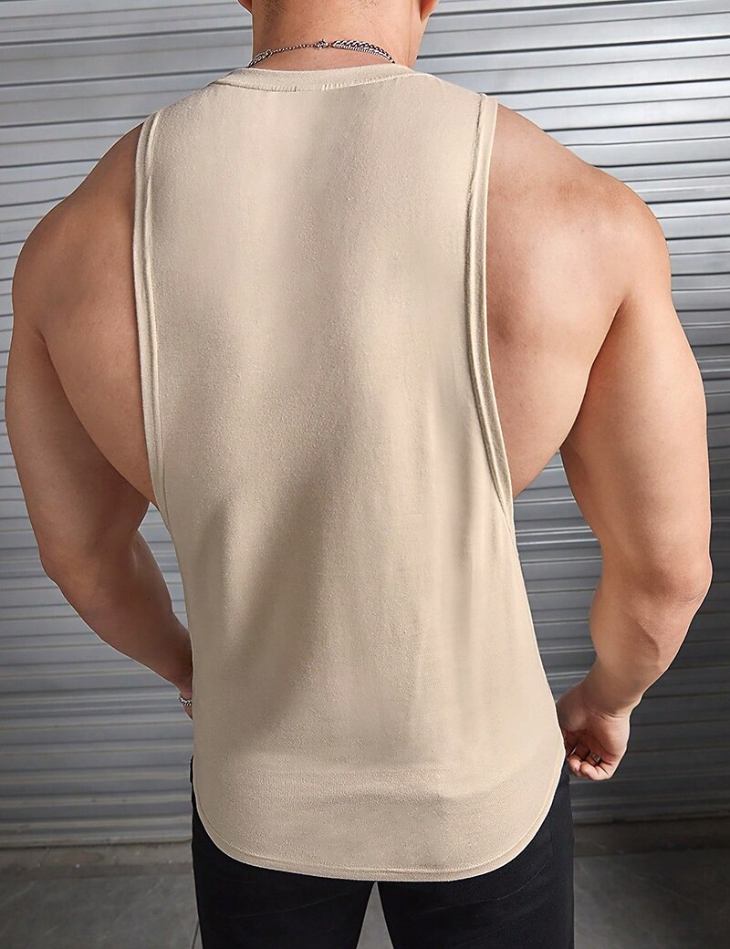 Bărbați Bluză Fără manșon Stil Nautic Vară Simplu / Solid Modă Designer Muşchi În aer liber Ieșire Sală de Fitness Kaki Top tricou pentru bărbați 2025 - $11.49 –P2