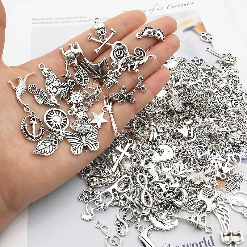 300 unids/set pendientes colgantes de plata tibetana de aleación colgantes pequeños accesorios de joyería diy 2025 - $20.99 –P2