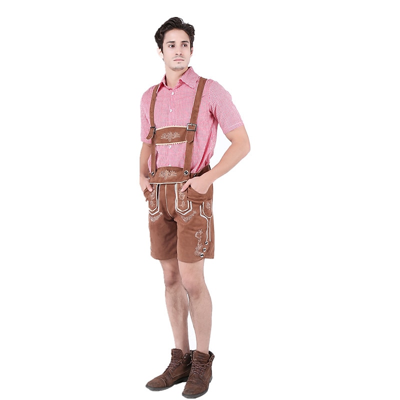 párok Oktoberfest sör jelmez blúz ing dirndl ruha Lederhosen bajor pár Oktoberfest pár német müncheni Wiesn férfi női hagyományos stílusú ruha szoknya felső kötény halloween karnevál 2025 - $49.99 –P7