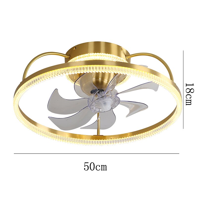 Ceiling Fan with Light Dimmable Circle Design Crystal 50cm 6 Wind Speeds Modern Ceiling Fan for Bedroom, Living Room App & Remote Control 110-240V 2025 - $331.09 –P8