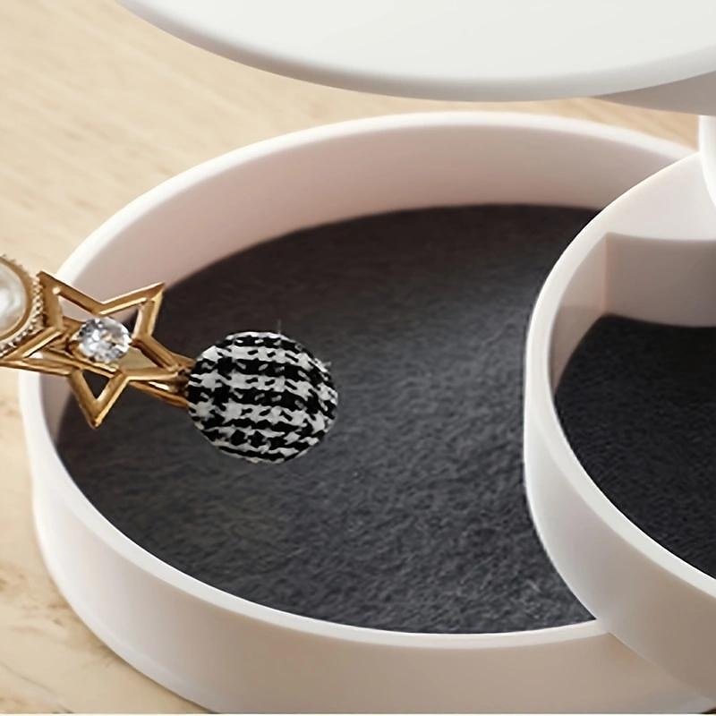 rotierender Schmuck-Organizer, 1 Stück rotierende mehrschichtige Desktop-Aufbewahrungsbox, Haarschmuck-Schmuck-Make-up-Box mit Deckel, staubdichte Schmuckschatulle, Schmuck-Aufbewahrungsbox 2025 - $9.99 –P2