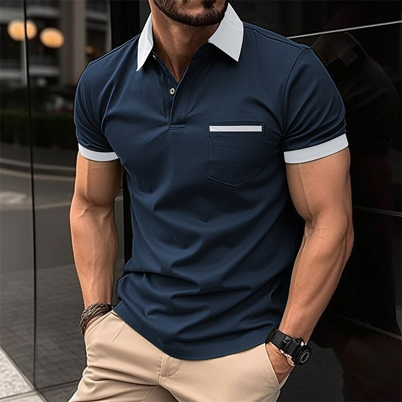 Miesten Button Up Polos Golfpaita Kausaliteetti Pyhäpäivä Kauluskäänne Lyhythihainen Muoti Perus Tavallinen Perinteinen Kesä Normaali Tulenpunainen Vaalea taivaansininen Valkoinen Tumma 2025 - $15.49 –P8