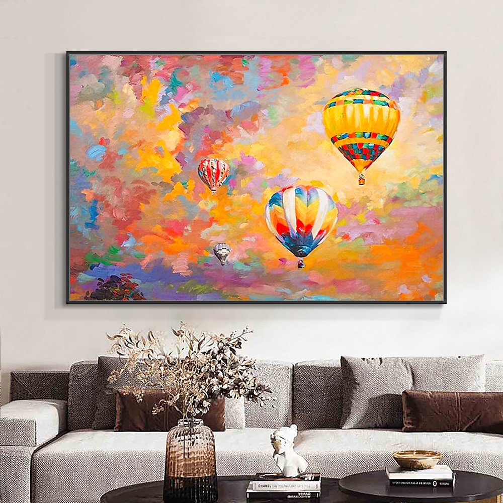 Mintura Handmade Hot Air Balloon Oil Paintings On Canvas Wall Art Decoration Modern Abstract Picture For Home Decor Rolled Frameless Unstretched Painting 2025 - $116.99 –P2