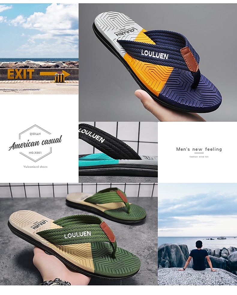 stijlvolle slippers voor heren met getextureerde zool – comfortabele strandsandalen voor casual zomerkleding 2026 - $19.99 –P1