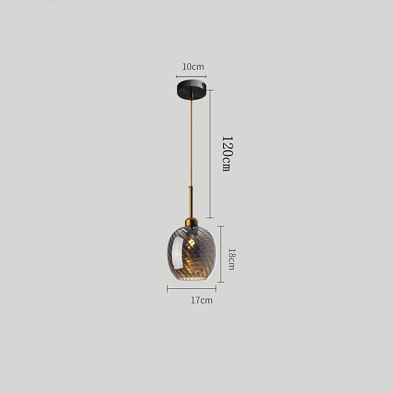 Lampes suspendues à LED îlot de cuisine en verre 10 "éclairage en verre soufflé à la main luminaires d'entrée de foyer de ferme moderne globe suspendu au plafond sur la table ambre/gris fumé 110-240v de 2025 ? $135.99 –P7