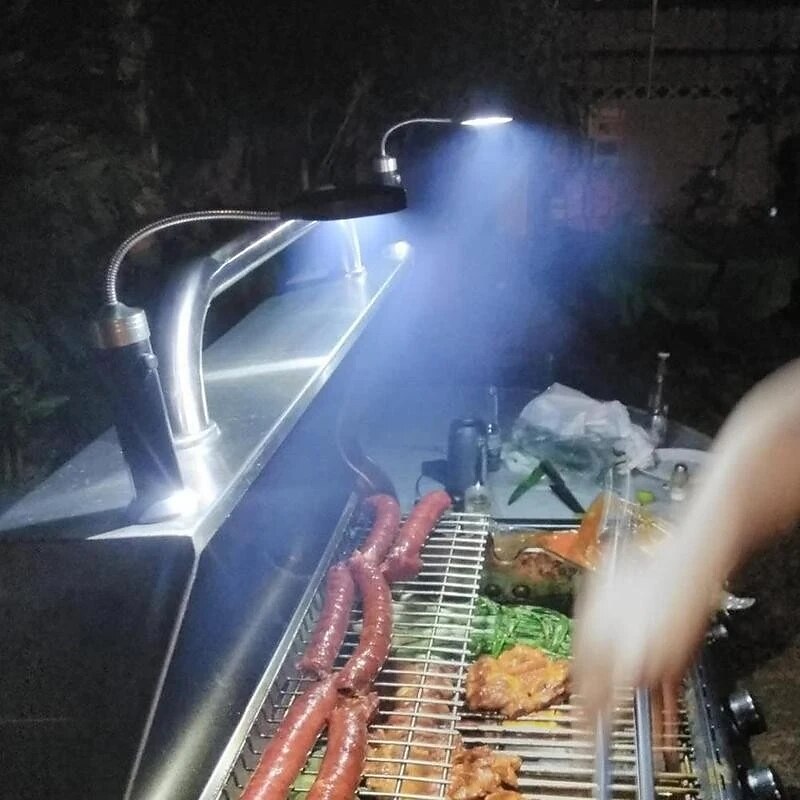 2 יחידות בסיס מגנטי רב תכליתי led מנגל גריל אור 360 מתכוונן קמפינג חיצוני למסיבה אורות ברביקיו תואר אביזרי ברביקיו aaa מופעל על סוללה 2025 - $18.99 –P5