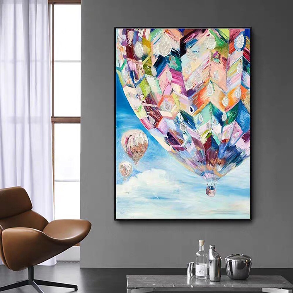 Mintura Handmade Hot Air Balloon Oil Paintings On Canvas Wall Art Decoration Modern Abstract Picture For Home Decor Rolled Frameless Unstretched Painting 2025 - $116.99 –P5