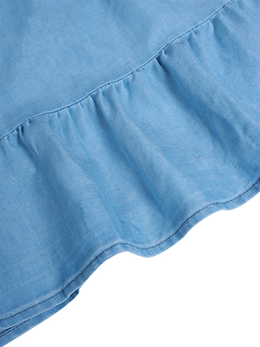Dam Denimklänningar Vardagsklänning Denimskjorta klänning Midiklänning Denim Ledigt Utomhus Dagligen Semester Tröjkrage Knapp Halvlång ärm Sommar Vår 2023 Lös passning Ljusblå Ren färg S M L XL XXL 2025 - $41.99 –P10