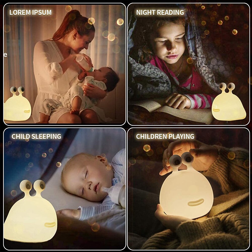 slug night light детская мягкая лампа силиконовый ночник для грудного вскармливания милая прикроватная лампа с животными для малышей дети подростки мягкий ночник с сенсорным датчиком для спальни 2025 - $29.99 –P3