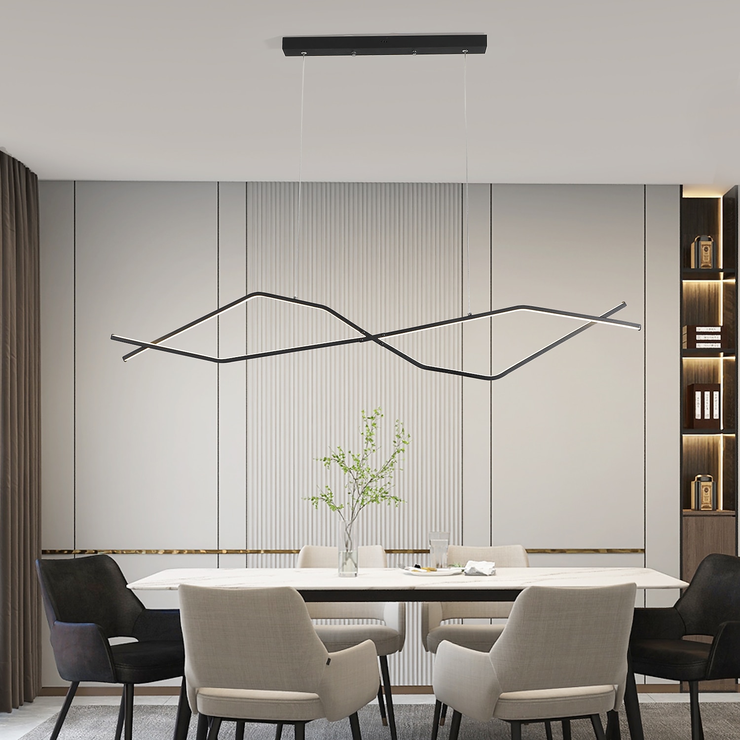 led függőlámpa 100 cm-es sziget lámpák szabályozható vonal dizájn alumínium stílusos minimalista festett felületek étkező konyhai lámpák 110-240v csak távirányítóval szabályozható 2025 - $229.99 –P4