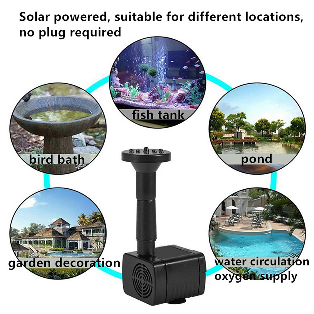 солнечный фонтан водяной насос солнечный сад пруд фонтан водопад открытый птица купание вид на воду фонтан украшение сада без освещения 2026 - $27.99 –P2