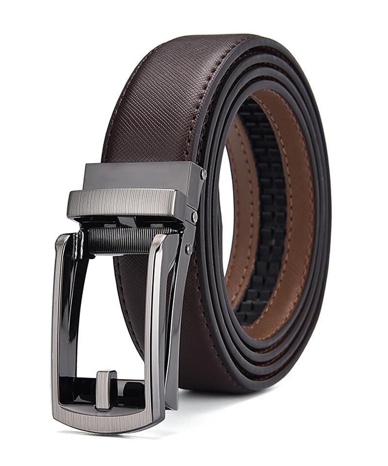 Pánské Kožený pásek Řemen s ráčnou Hovězí kůže retro tradiční Bez vzoru Černá Kávová Denní nošení Jdeme ven Víkend 2026 - $21.99 –P3